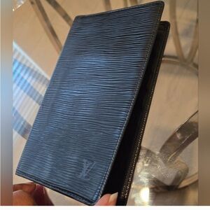 Louis Vuitton Black Epi Leather Checkbook Card Bifold Long Wallet UNISEX